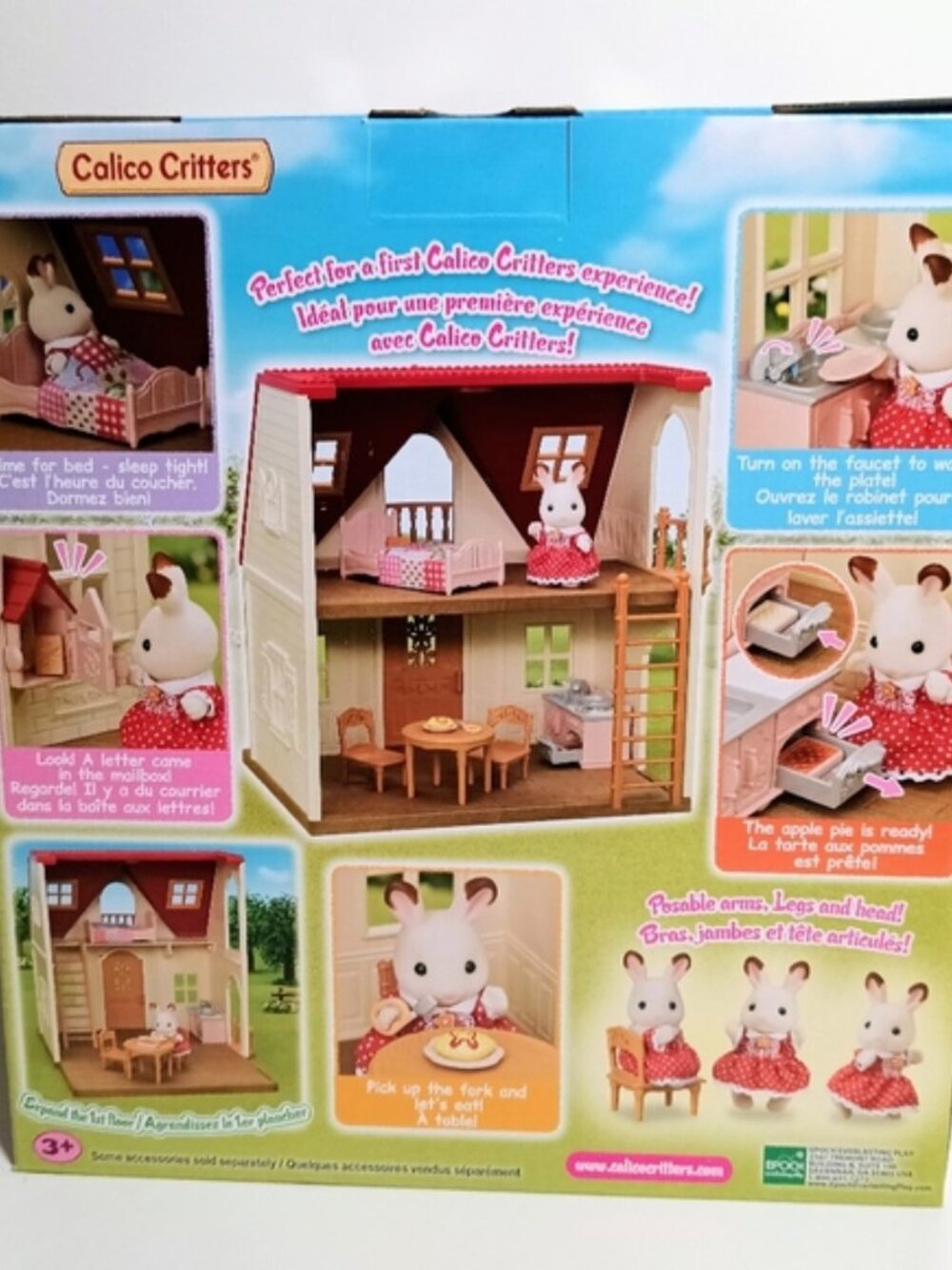 Calico Critters Red Roof Cozy Cottage Starter Home Dollhouse with Rabbit - Picture 6 of 8